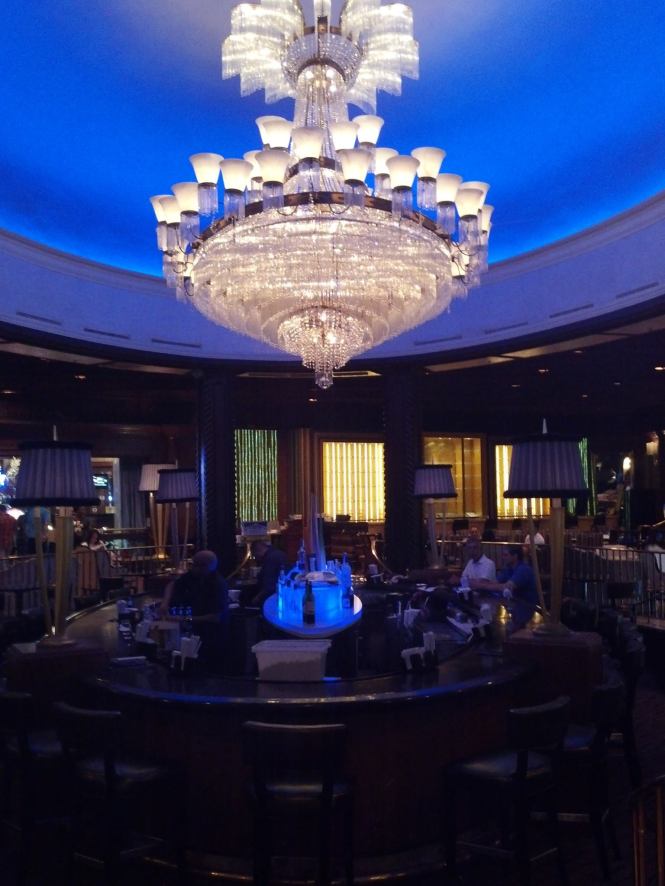 The Blue Bar in the center of the lobby