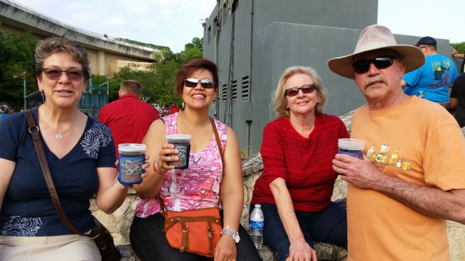 Enjoying the sights, sounds and beverages of Taste of New Orleans- photo credit to Jerry