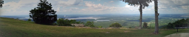 panoramic view of the Arkansas river valley from Mount Nebo