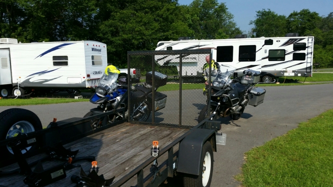 Bikes released from the trailer and ready for a ride!